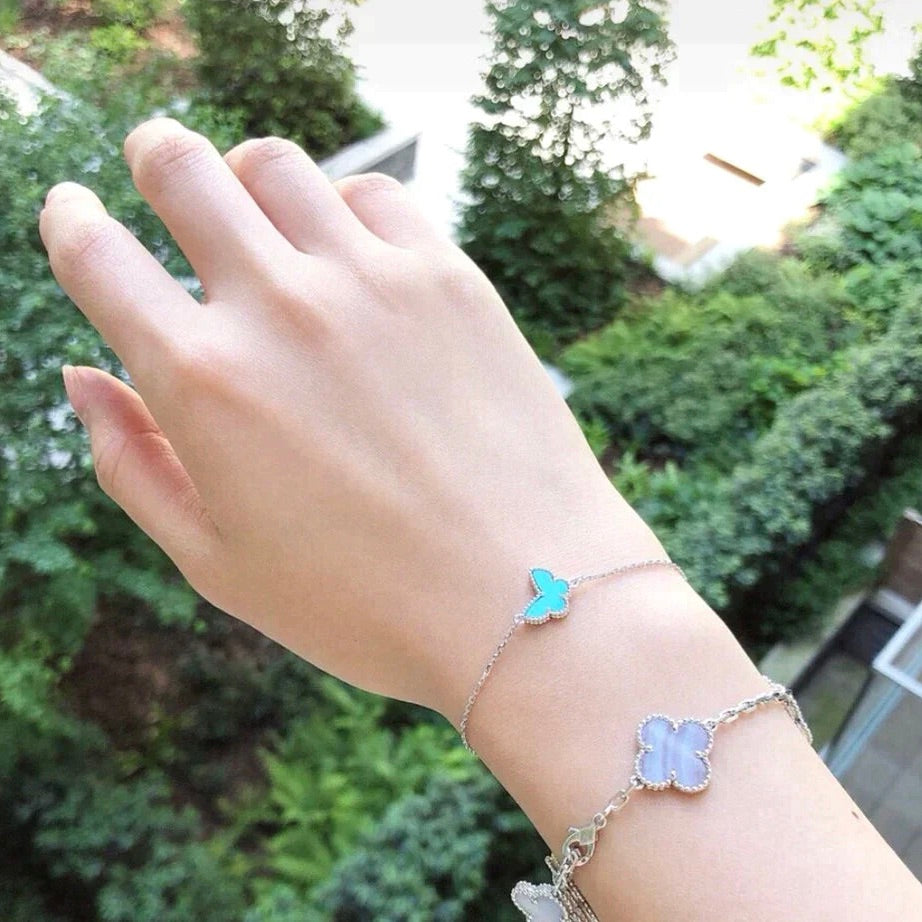 [Plus&Max]BUTTERFLY TURQUOISE BUTTERFLY BRACELET SILVER