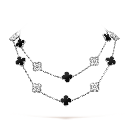 [Plus&Max]CLOVER 20 MOTIFS ONYX DIAMOND SILVER