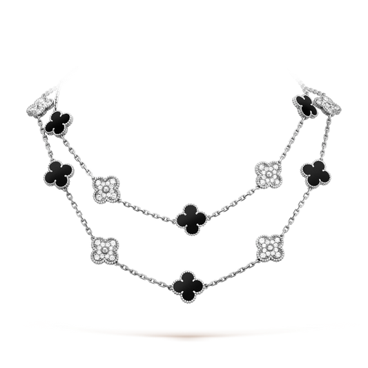 [Plus&Max]CLOVER 20 MOTIFS ONYX DIAMOND SILVER