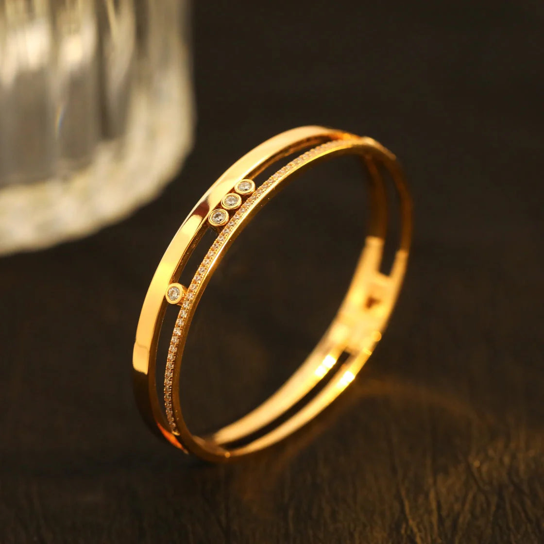 [Plus&Max]Move Romane Diamond Bangle Bracelet