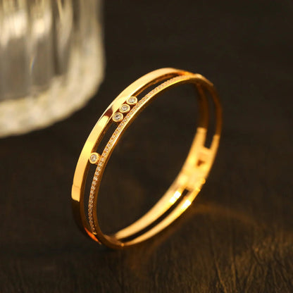 [Plus&Max]Move Romane Diamond Bangle Bracelet