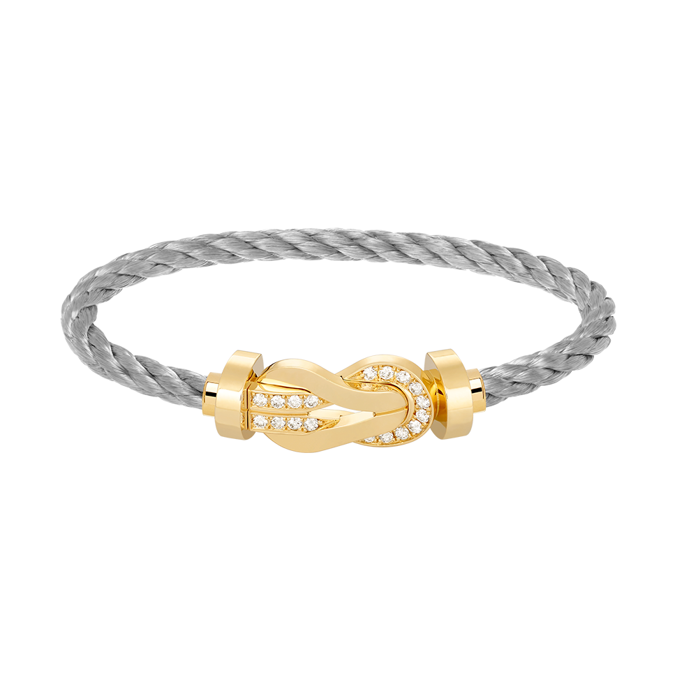 [Plus&Max]CHANCE LARGE 8 FIGURE BUCKLE HALF DIAMOND BRACELET GOLD