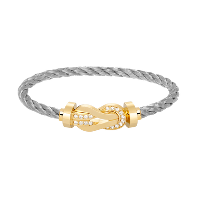 [Plus&Max]CHANCE LARGE 8 FIGURE BUCKLE HALF DIAMOND BRACELET GOLD
