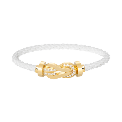 [Plus&Max]CHANCE LARGE 8 FIGURE BUCKLE HALF DIAMOND BRACELET GOLD
