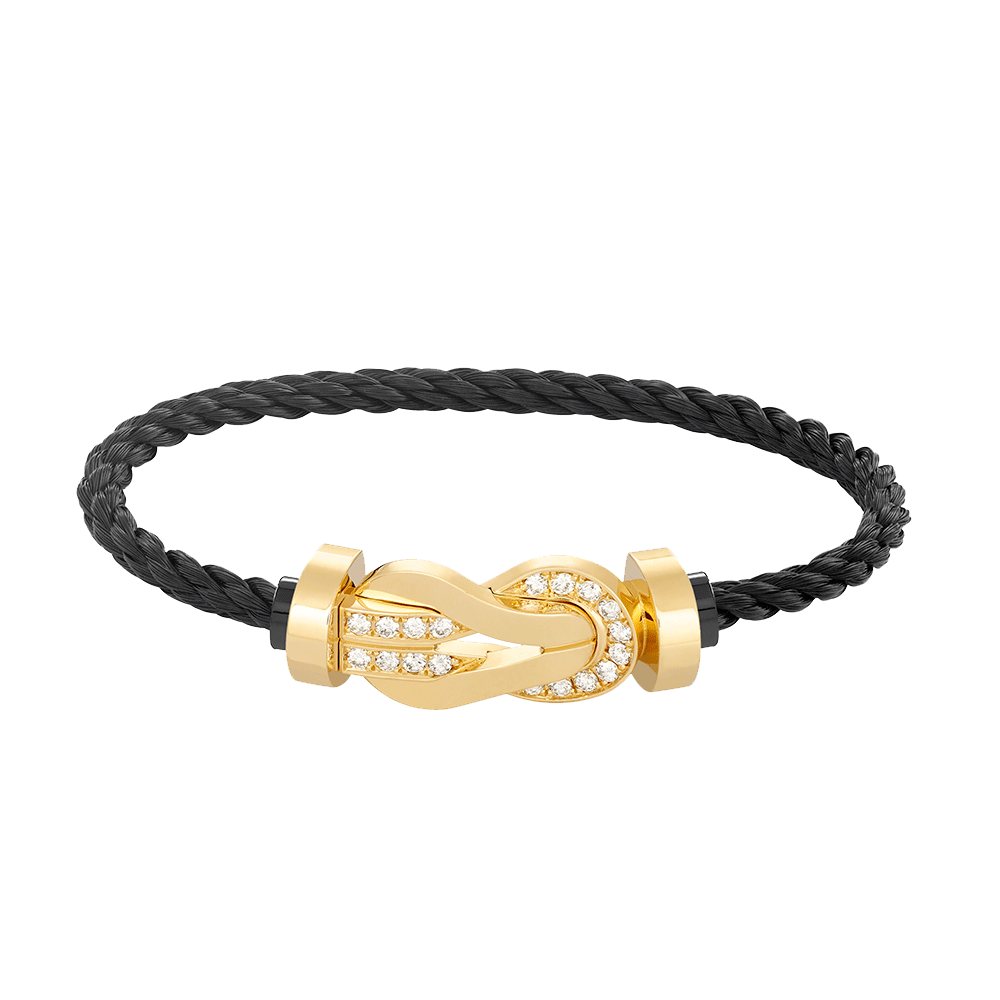 [Plus&Max]CHANCE LARGE 8 FIGURE BUCKLE HALF DIAMOND BRACELET GOLD