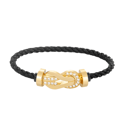 [Plus&Max]CHANCE LARGE 8 FIGURE BUCKLE HALF DIAMOND BRACELET GOLD