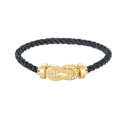 [Plus&Max]CHANCE LARGE 8 FIGURE BUCKLE HALF DIAMOND BRACELET GOLD