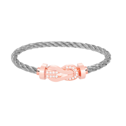 [Plus&Max]CHANCE LARGE 8 FIGURE BUCKLE HALF DIAMOND BRACELET ROSE GOLD
