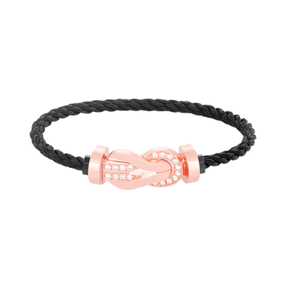 [Plus&Max]CHANCE LARGE 8 FIGURE BUCKLE HALF DIAMOND BRACELET ROSE GOLD