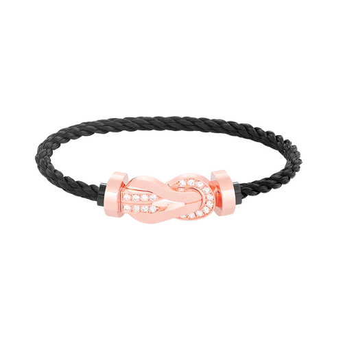 [Plus&Max]CHANCE LARGE 8 FIGURE BUCKLE HALF DIAMOND BRACELET ROSE GOLD