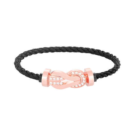 [Plus&Max]CHANCE LARGE 8 FIGURE BUCKLE HALF DIAMOND BRACELET ROSE GOLD
