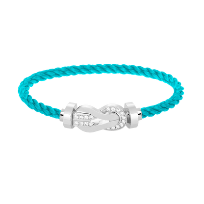 [Plus&Max]CHANCE LARGE 8 FIGURE BUCKLE HALF DIAMOND BRACELET SILVER