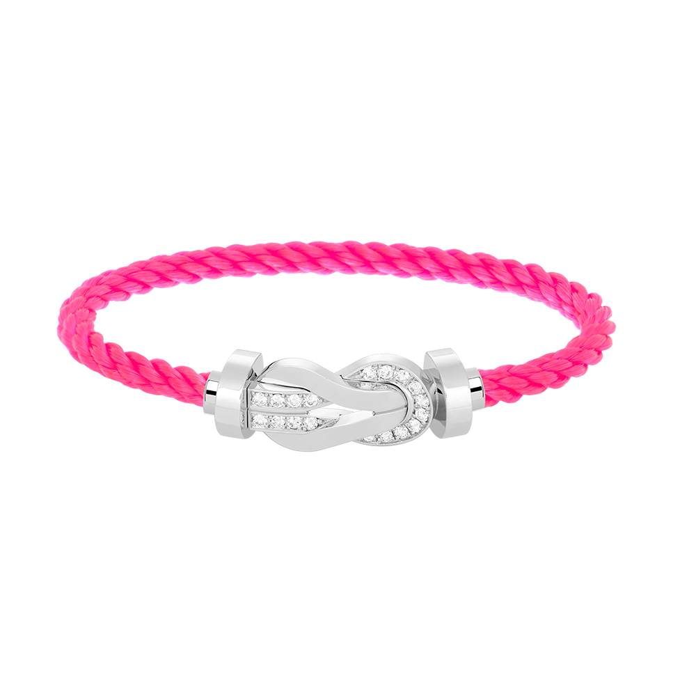 [Plus&Max]CHANCE LARGE 8 FIGURE BUCKLE HALF DIAMOND BRACELET SILVER