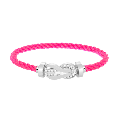 [Plus&Max]CHANCE LARGE 8 FIGURE BUCKLE HALF DIAMOND BRACELET SILVER