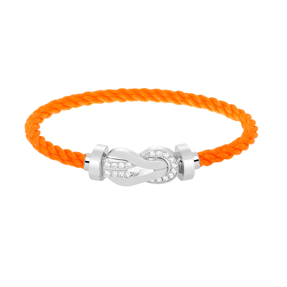 [Plus&Max]CHANCE LARGE 8 FIGURE BUCKLE HALF DIAMOND BRACELET SILVER