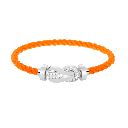 [Plus&Max]CHANCE LARGE 8 FIGURE BUCKLE HALF DIAMOND BRACELET SILVER