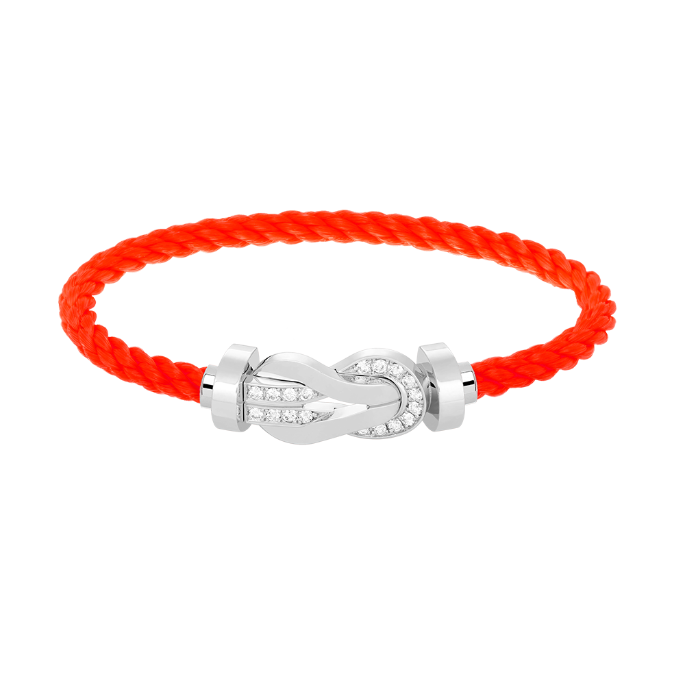 [Plus&Max]CHANCE LARGE 8 FIGURE BUCKLE HALF DIAMOND BRACELET SILVER