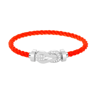 [Plus&Max]CHANCE LARGE 8 FIGURE BUCKLE HALF DIAMOND BRACELET SILVER
