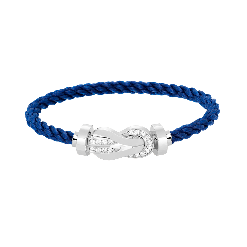 [Plus&Max]CHANCE LARGE 8 FIGURE BUCKLE HALF DIAMOND BRACELET SILVER