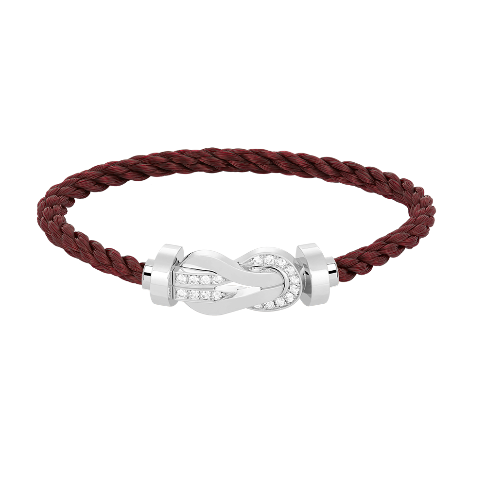[Plus&Max]CHANCE LARGE 8 FIGURE BUCKLE HALF DIAMOND BRACELET SILVER