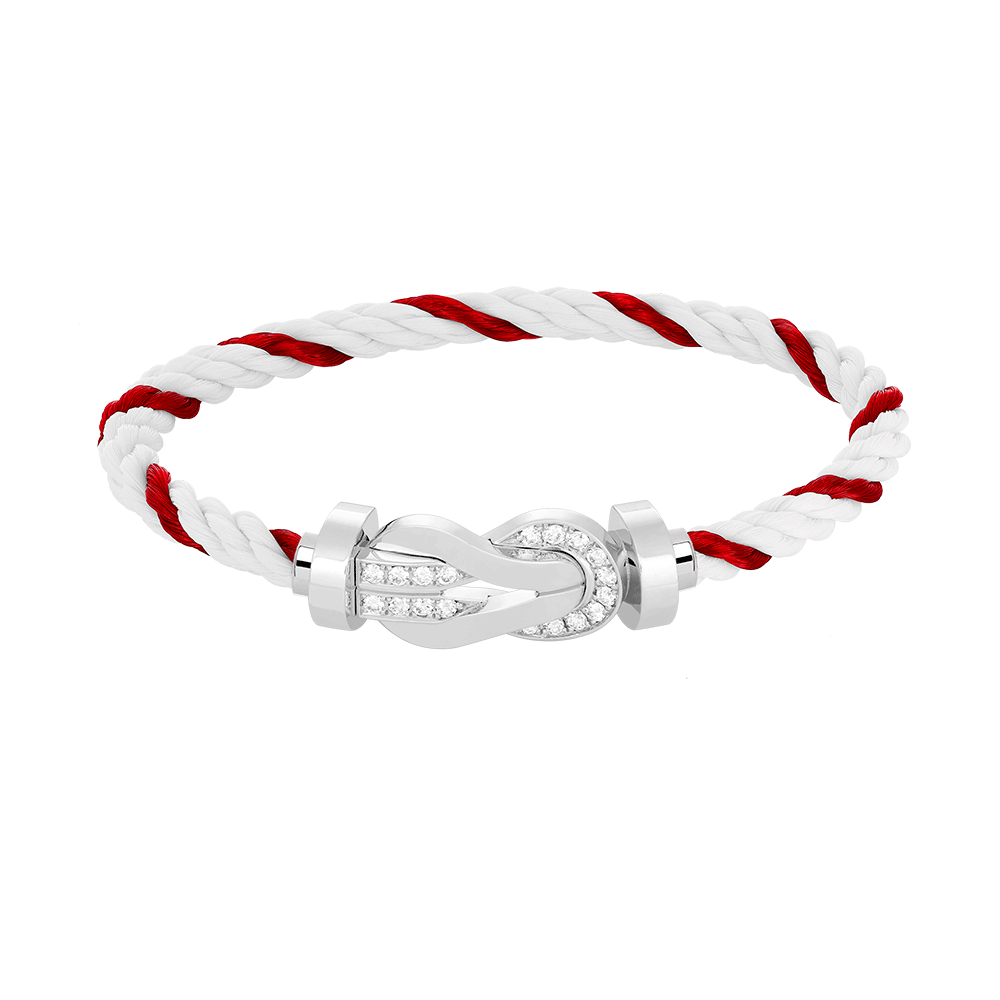 [Plus&Max]CHANCE LARGE 8 FIGURE BUCKLE HALF DIAMOND BRACELET SILVER