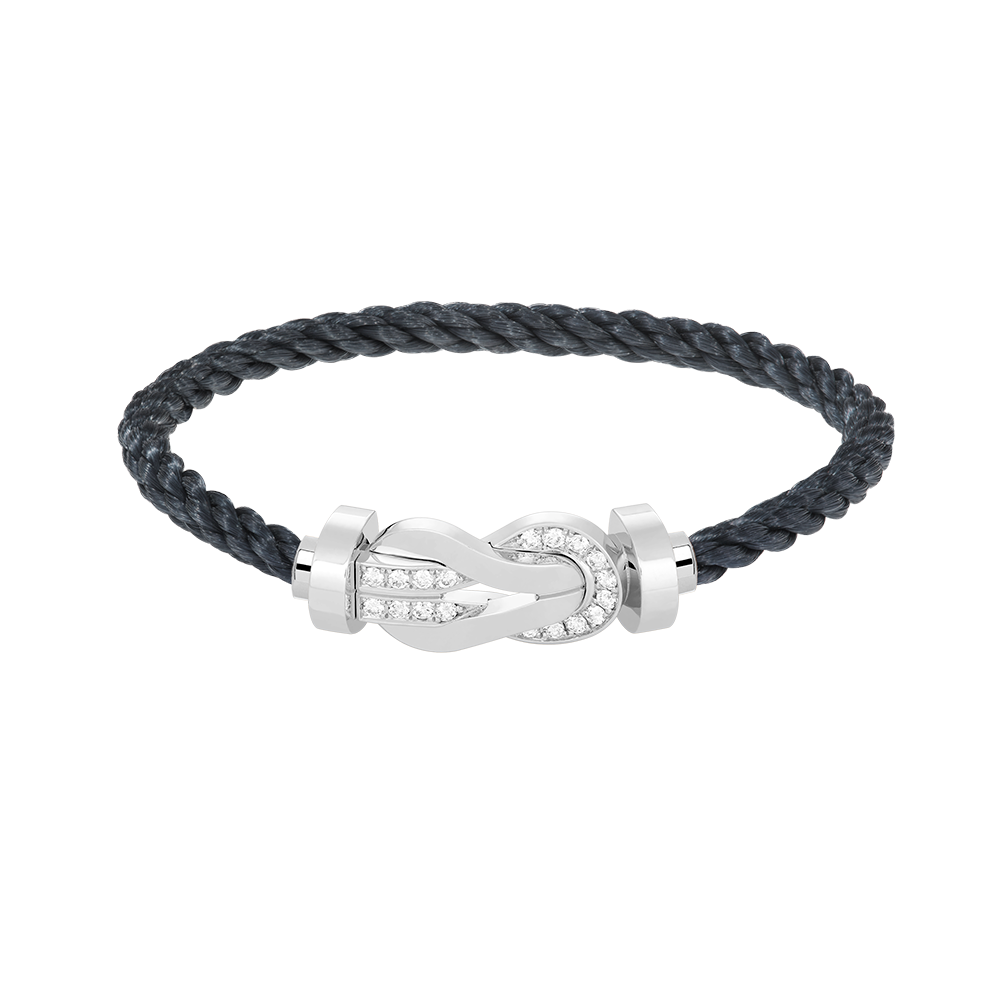 [Plus&Max]CHANCE LARGE 8 FIGURE BUCKLE HALF DIAMOND BRACELET SILVER