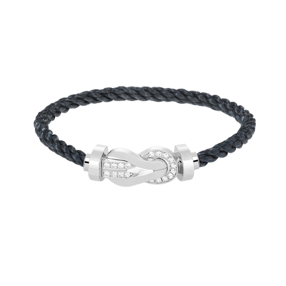 [Plus&Max]CHANCE LARGE 8 FIGURE BUCKLE HALF DIAMOND BRACELET SILVER