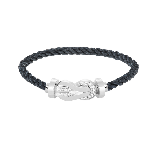 [Plus&Max]CHANCE LARGE 8 FIGURE BUCKLE HALF DIAMOND BRACELET SILVER