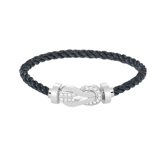 [Plus&Max]CHANCE LARGE 8 FIGURE BUCKLE HALF DIAMOND BRACELET SILVER