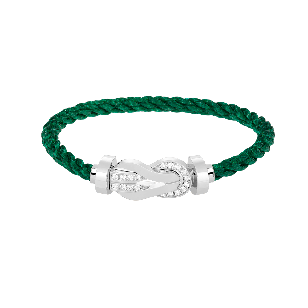 [Plus&Max]CHANCE LARGE 8 FIGURE BUCKLE HALF DIAMOND BRACELET SILVER