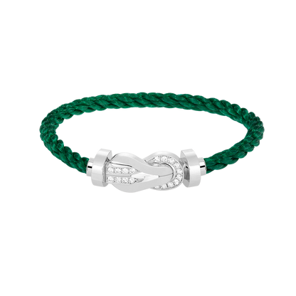 [Plus&Max]CHANCE LARGE 8 FIGURE BUCKLE HALF DIAMOND BRACELET SILVER