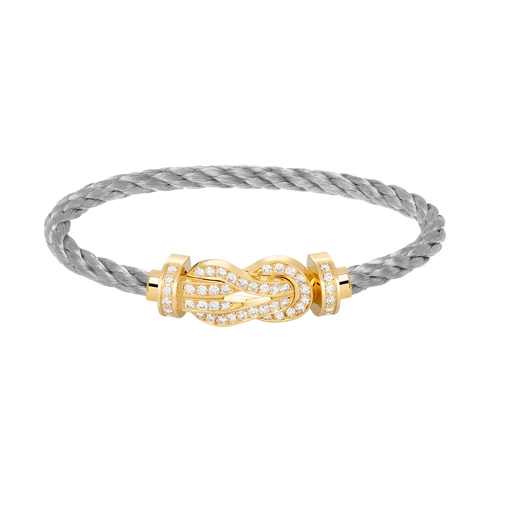 [Plus&Max]CHANCE LARGE 8 FIGURE BUCKLE FULLDIAMOND BRACELET GOLD