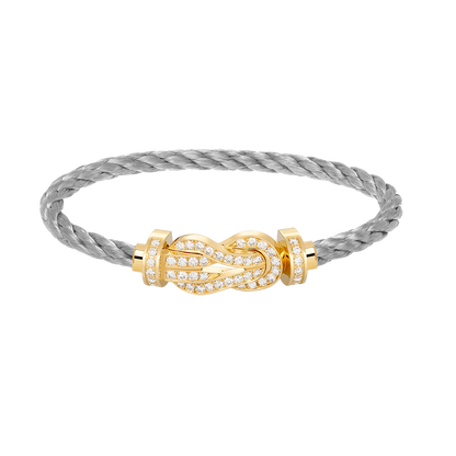[Plus&Max]CHANCE LARGE 8 FIGURE BUCKLE FULLDIAMOND BRACELET GOLD
