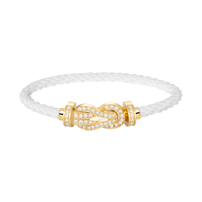 [Plus&Max]CHANCE LARGE 8 FIGURE BUCKLE FULLDIAMOND BRACELET GOLD