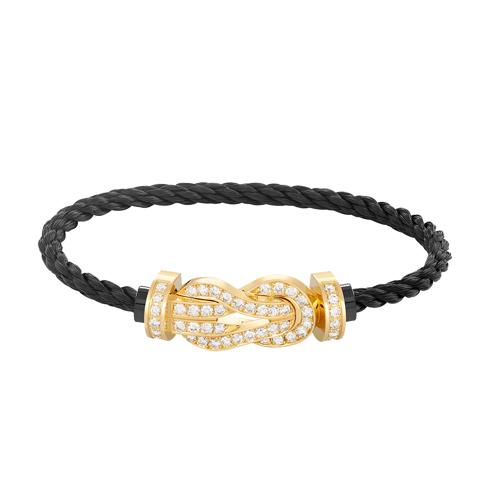 [Plus&Max]CHANCE LARGE 8 FIGURE BUCKLE FULLDIAMOND BRACELET GOLD