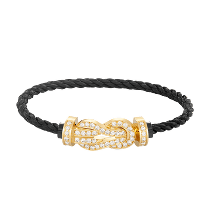 [Plus&Max]CHANCE LARGE 8 FIGURE BUCKLE FULLDIAMOND BRACELET GOLD