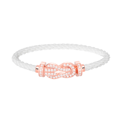 [Plus&Max]CHANCE LARGE 8 FIGURE BUCKLE FULL DIAMOND BRACELET ROSE GOLD