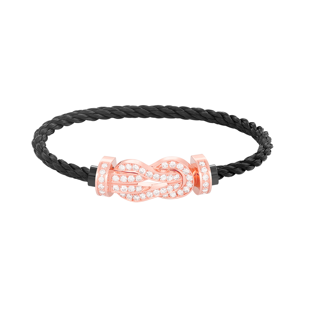 [Plus&Max]CHANCE LARGE 8 FIGURE BUCKLE FULL DIAMOND BRACELET ROSE GOLD