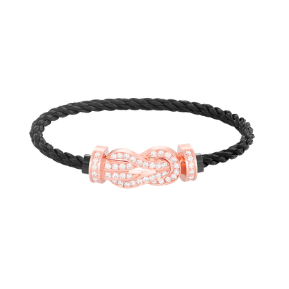 [Plus&Max]CHANCE LARGE 8 FIGURE BUCKLE FULL DIAMOND BRACELET ROSE GOLD