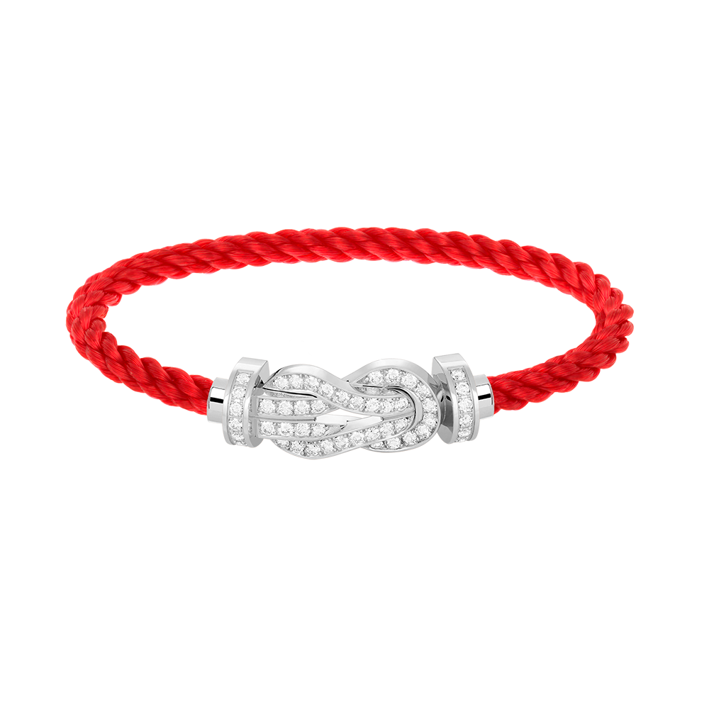 [Plus&Max]CHANCE LARGE 8 FIGURE BUCKLE FULL DIAMOND BRACELET SILVER