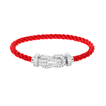 [Plus&Max]CHANCE LARGE 8 FIGURE BUCKLE FULL DIAMOND BRACELET SILVER