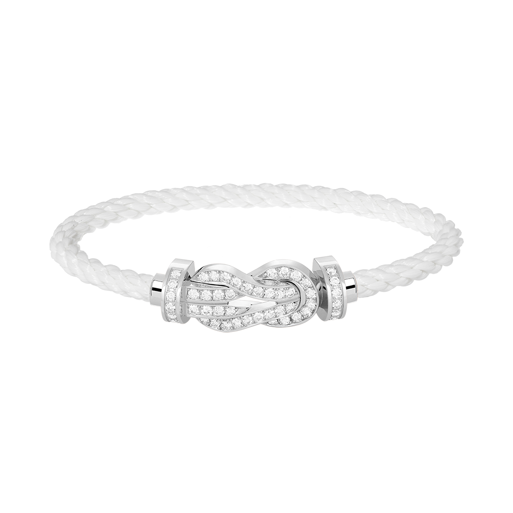 [Plus&Max]CHANCE LARGE 8 FIGURE BUCKLE FULL DIAMOND BRACELET SILVER