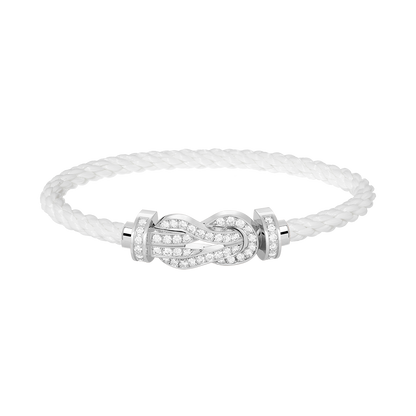 [Plus&Max]CHANCE LARGE 8 FIGURE BUCKLE FULL DIAMOND BRACELET SILVER