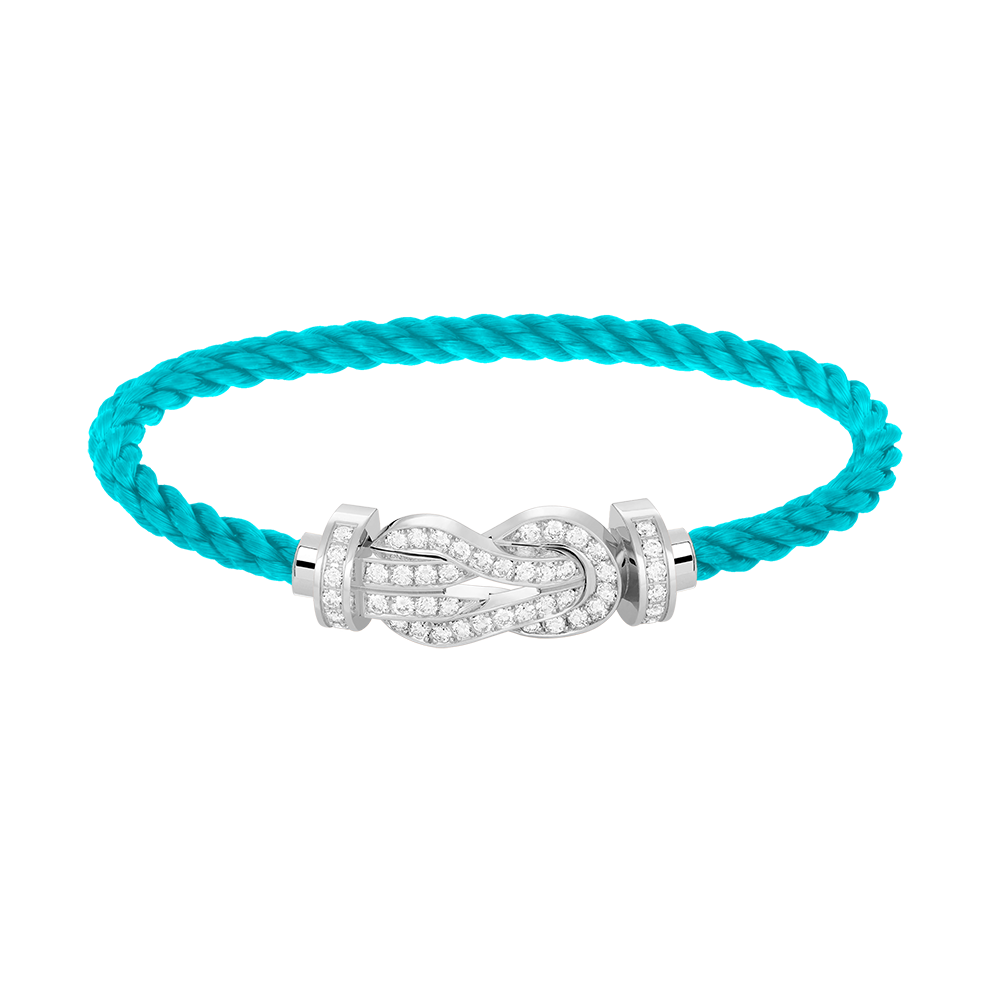 [Plus&Max]CHANCE LARGE 8 FIGURE BUCKLE FULL DIAMOND BRACELET SILVER