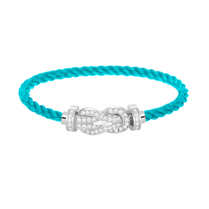 [Plus&Max]CHANCE LARGE 8 FIGURE BUCKLE FULL DIAMOND BRACELET SILVER