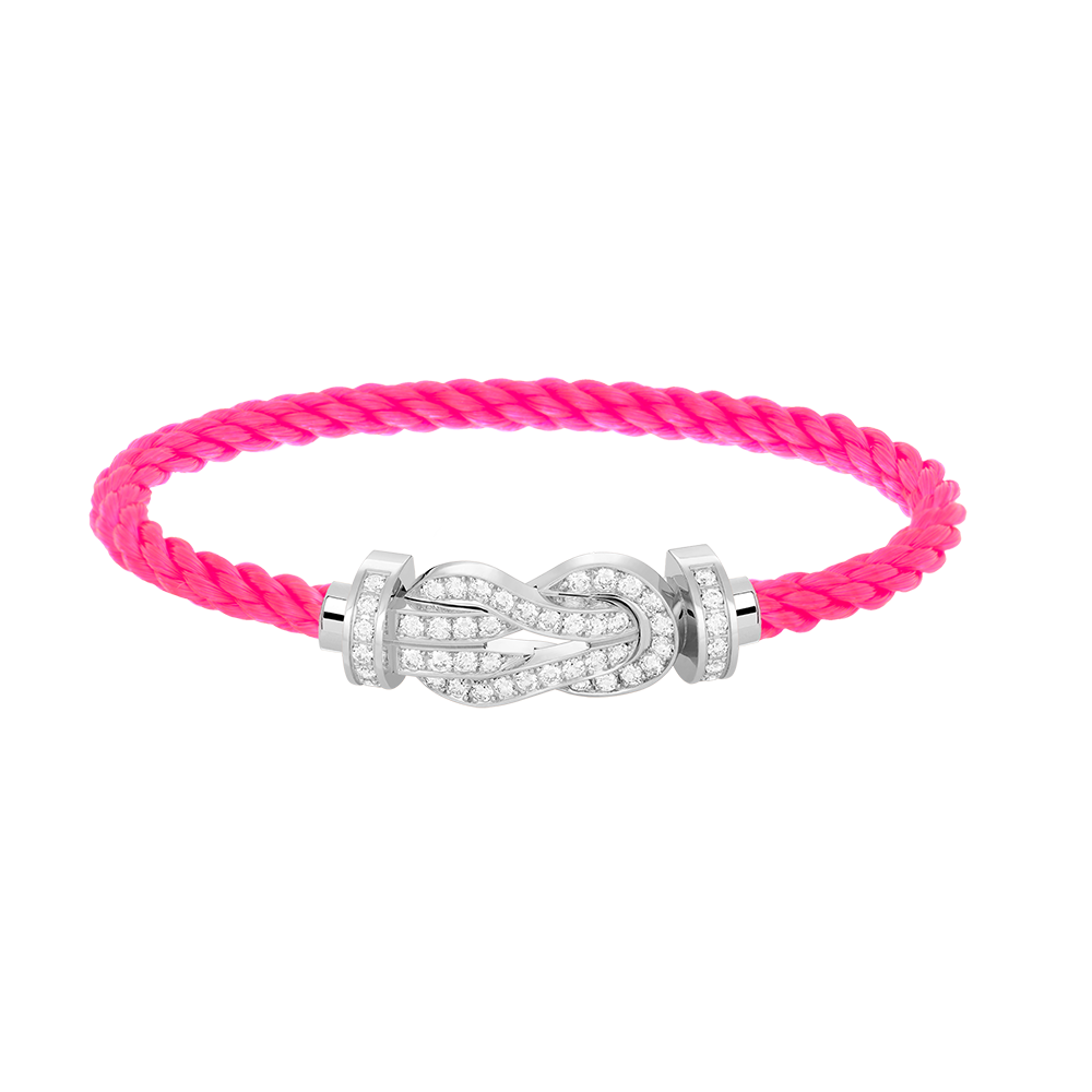 [Plus&Max]CHANCE LARGE 8 FIGURE BUCKLE FULL DIAMOND BRACELET SILVER