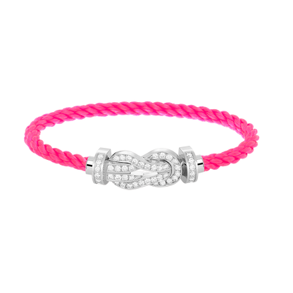 [Plus&Max]CHANCE LARGE 8 FIGURE BUCKLE FULL DIAMOND BRACELET SILVER