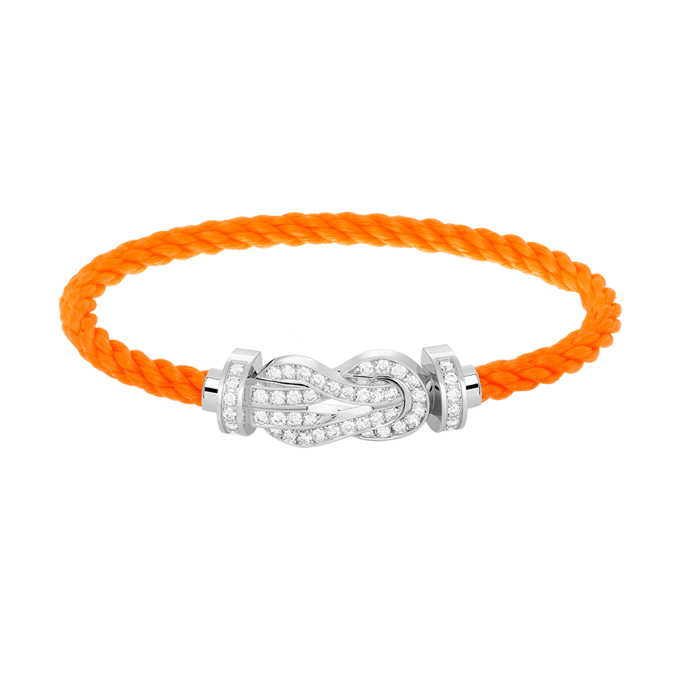 [Plus&Max]CHANCE LARGE 8 FIGURE BUCKLE FULL DIAMOND BRACELET SILVER