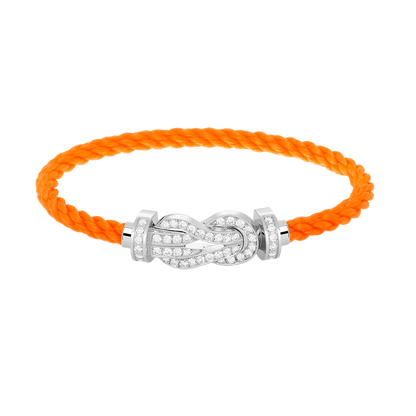 [Plus&Max]CHANCE LARGE 8 FIGURE BUCKLE FULL DIAMOND BRACELET SILVER