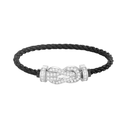 [Plus&Max]CHANCE LARGE 8 FIGURE BUCKLE FULL DIAMOND BRACELET SILVER